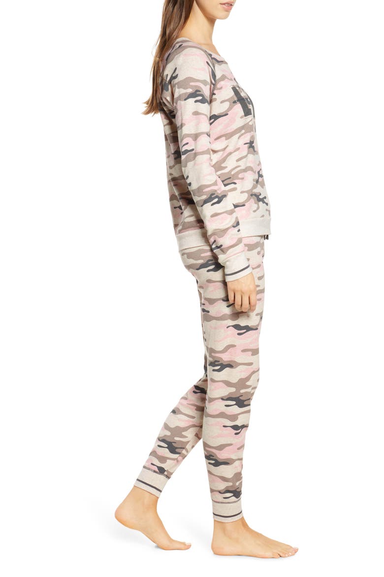 Stripe Thermal Pajamas, Alternate, color, OATMEAL
