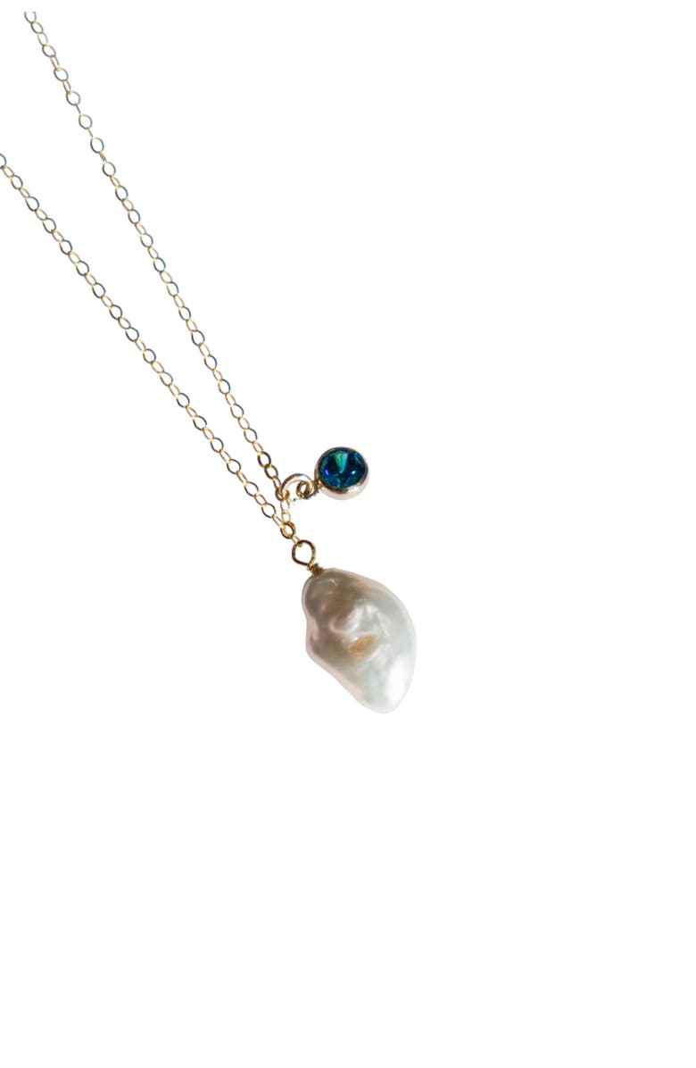 seree Skylar Baroque pearl and blue zircon necklace, Alternate, color,