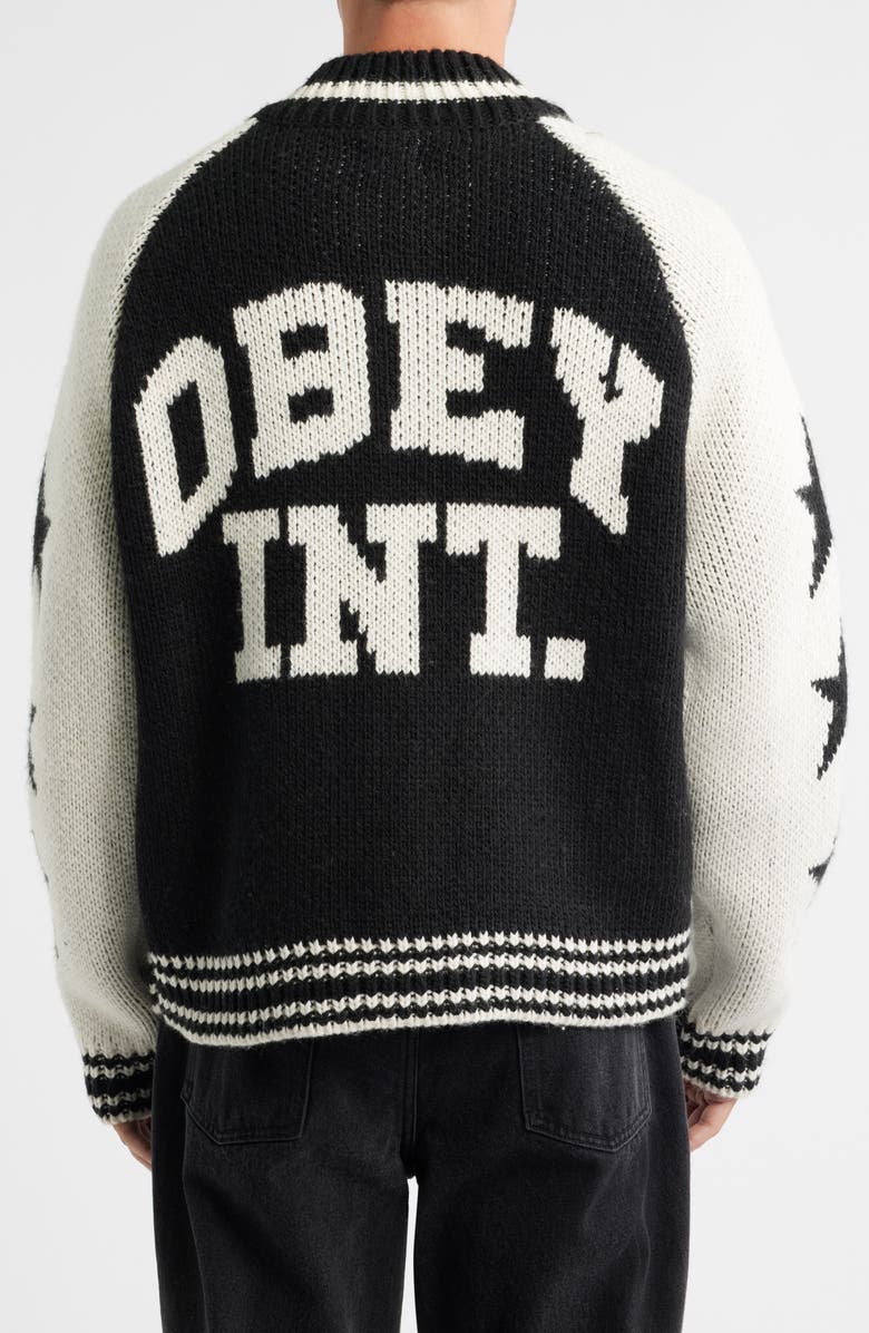 Obey Cowichan Zip Cardigan, Alternate, color, Black