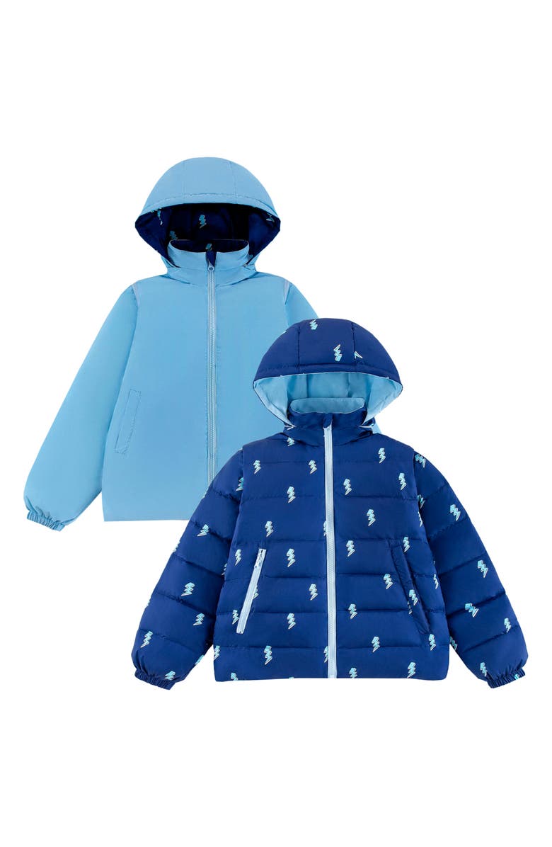 CALONIE Kids' Tanner Reversible Convertible Hooded Jacket, Alternate, color, Blue