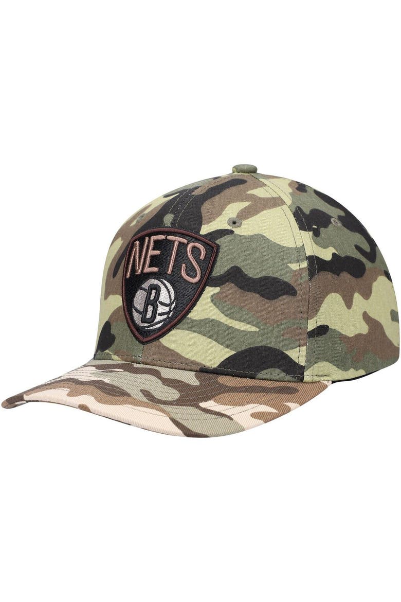 Men's Mitchell & Ness Camo Brooklyn Nets Woodland Desert Snapback Hat, Main, color, Camo