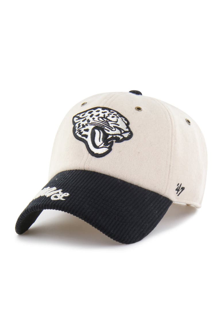 Women's '47 Natural/Black Jacksonville Jaguars Rope Script Clean Up Adjustable Hat, Alternate, color, Natural