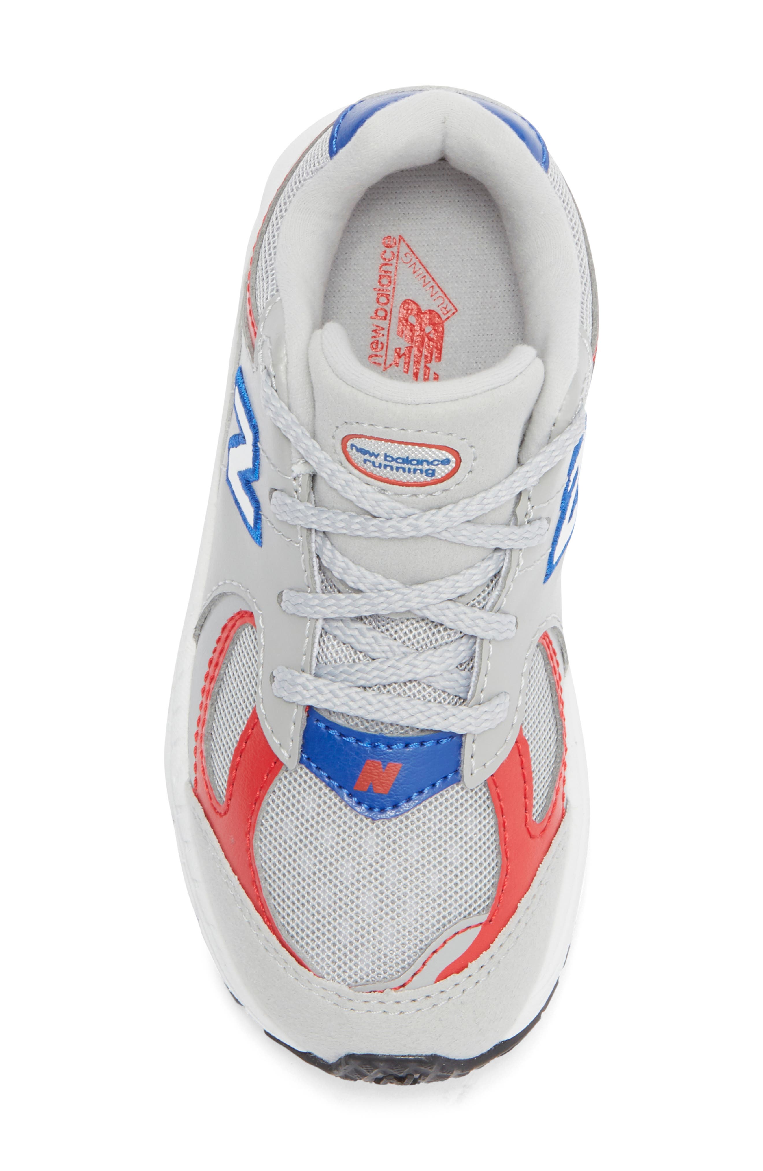 New Balance Kids' 2002R Sneaker, Alternate, color, Raincloud/ True Red