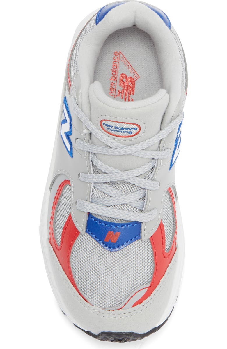 New Balance Kids' 2002R Sneaker, Alternate, color, Raincloud/ True Red