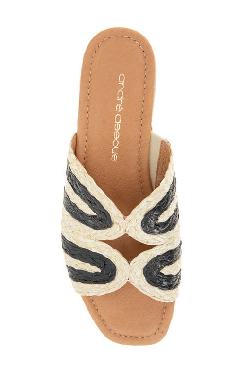 Andre Assous André Assous Serene Espadrille Platform Wedge Slide Sandal In Natural/black