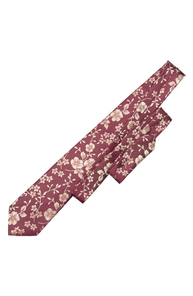 Elizabetta Silvio - Silk Jacquard Tie for Men, Alternate, color, Antique Burgundy