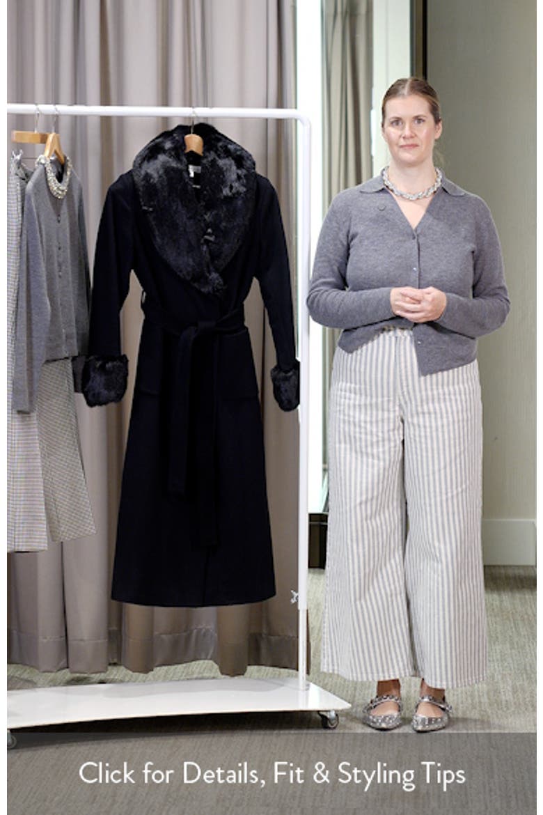 Wool Blend Coat with Faux Fur Trim video