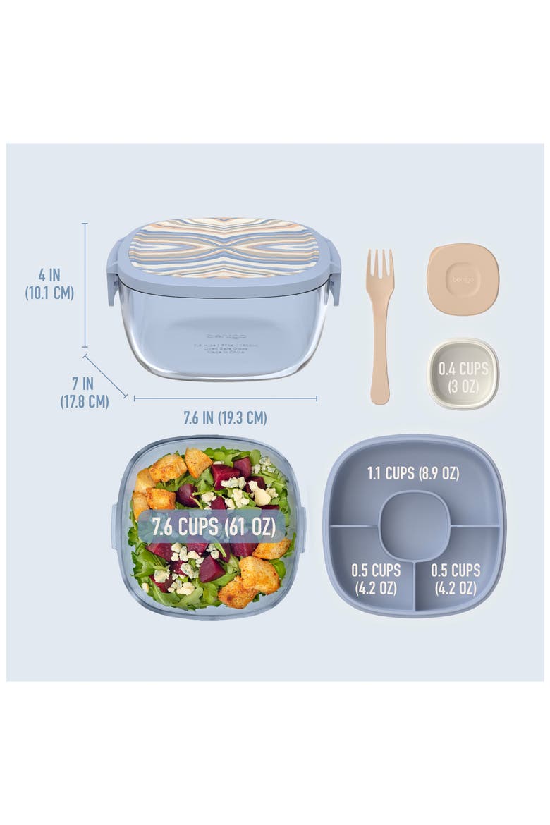 All-in-One Glass Salad Container, Alternate, color, SOFT BLUE