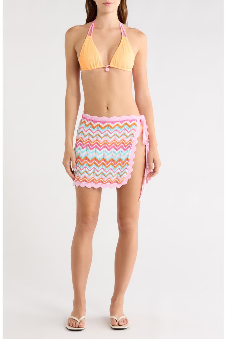Essential Scalloped Trim Cover-Up Sarong, Main, color, SUNSET WAVE