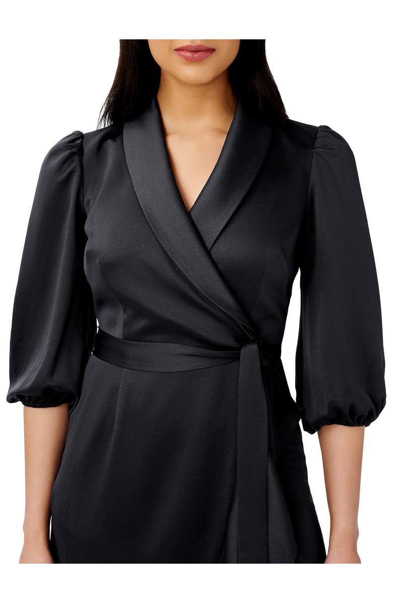 Adrianna Papell Faux Wrap Crepe Satin Dress, Alternate, color, 