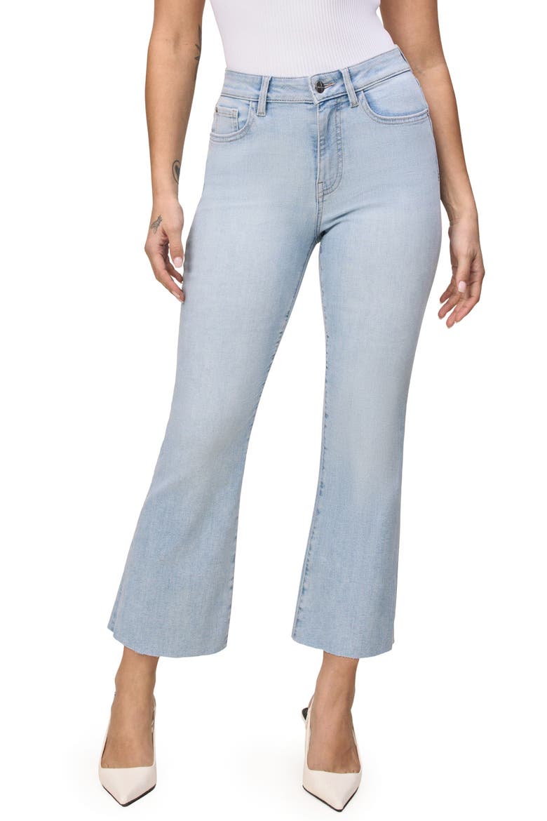 PSP Raw Hem High Waist Crop Bootcut Jeans, Main, color, CRUSH