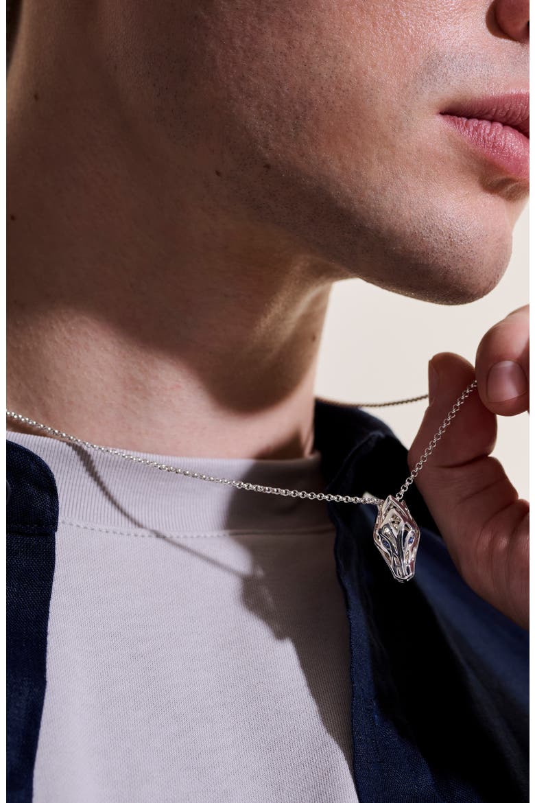 Naga Pendant Necklace, Alternate, color, SILVER