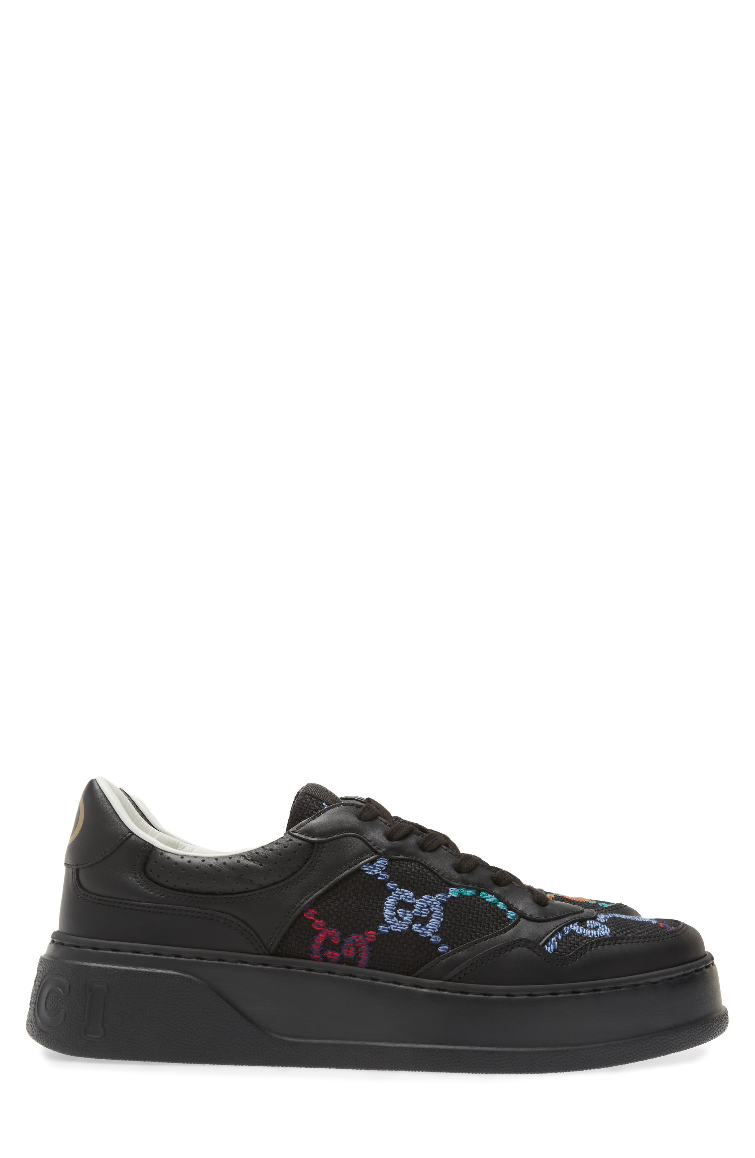 Gucci Chunky B Embroidered Sneaker, Alternate, color, 
