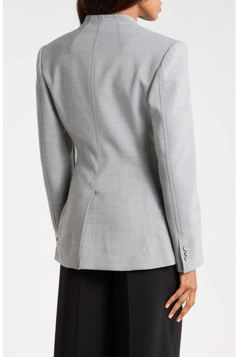 V-Neck Blazer, Alternate, color, LIGHT GREY MELANGE