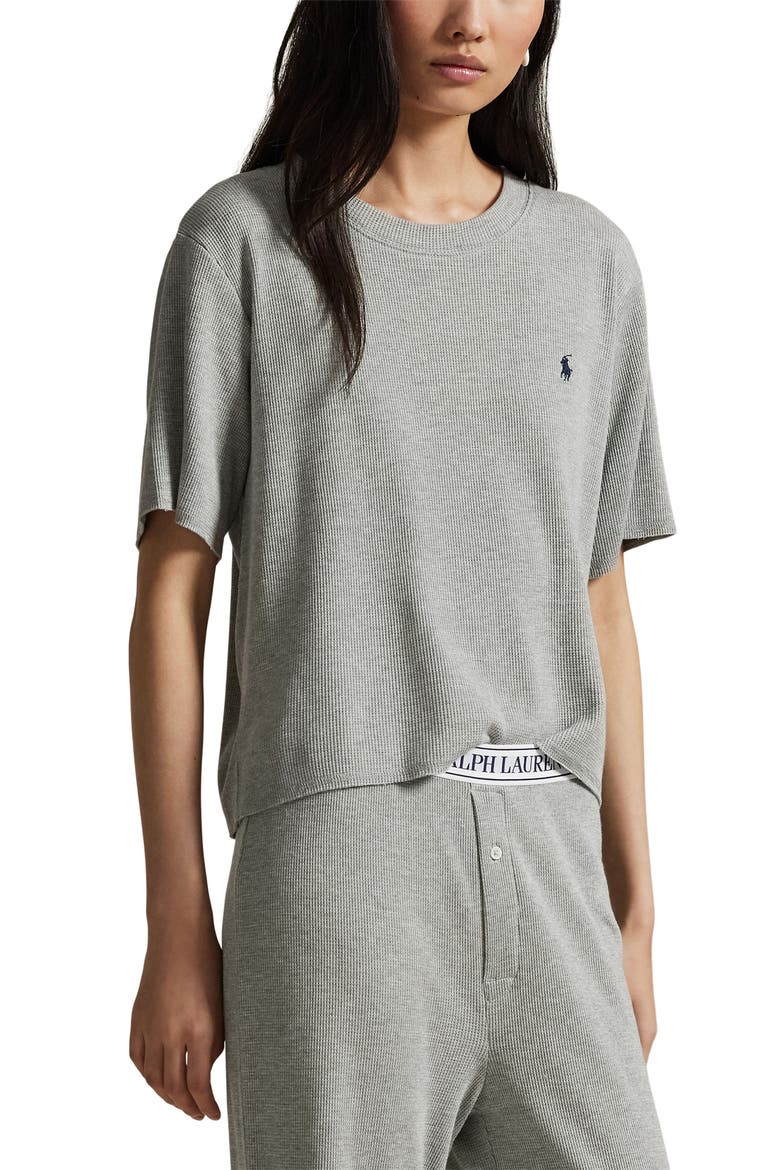 Waffle Knit Pajamas, Alternate, color, GREY HEATHER