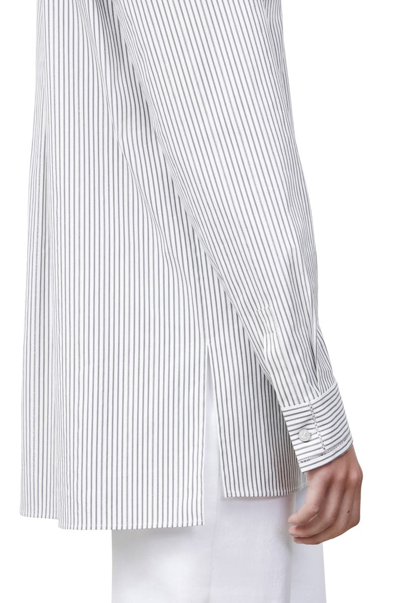 Lafayette 148 New York Greyson Metallic Stripe KindCotton Blend Shirt, Alternate, color,