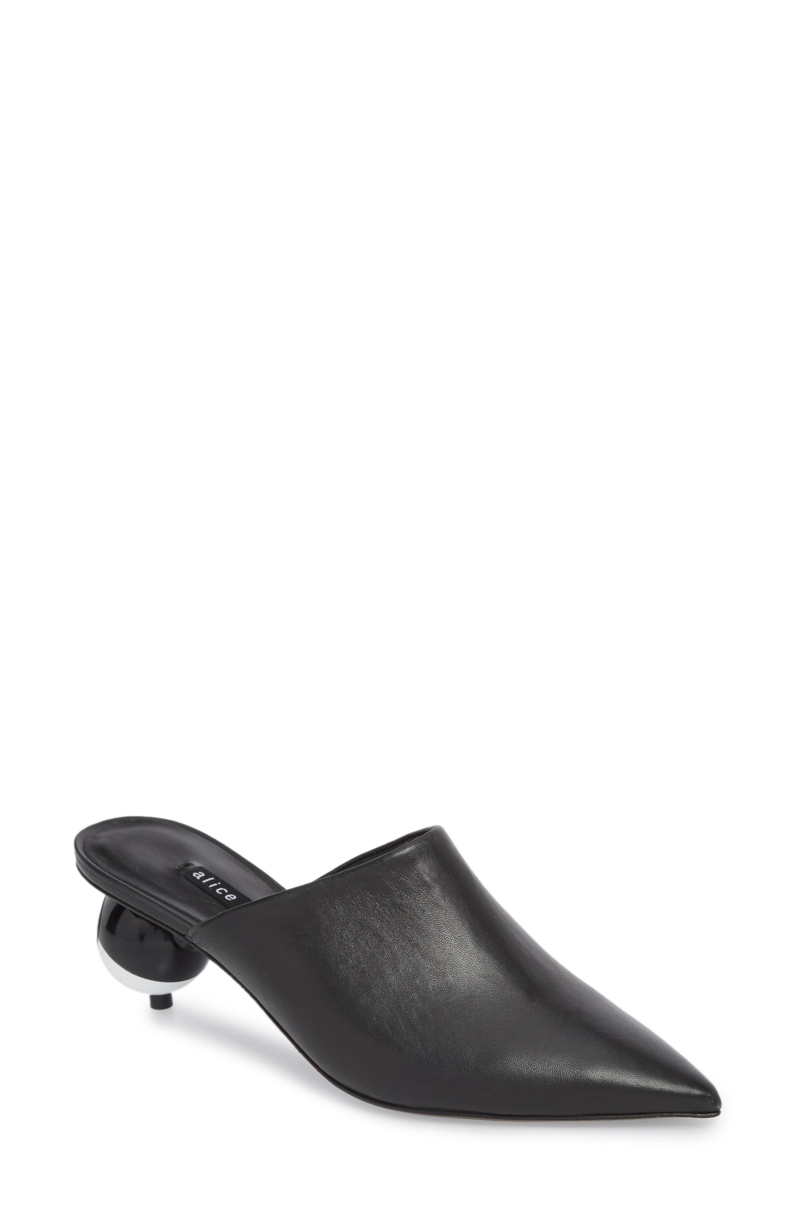 Chrysta Pointy Toe Mule, Main, color, BLACK