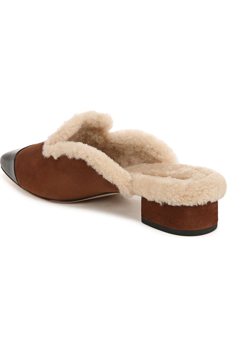 Veronica Beard Cecile Genuine Shearling Mule, Alternate, color, Cedar/ Black