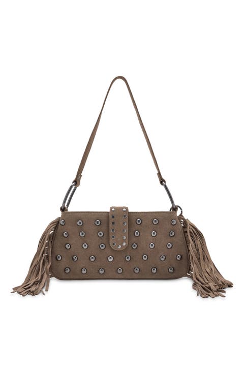 Fringed Leather Shoulder Bag
