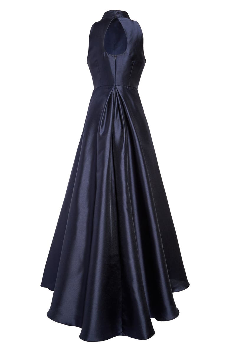 ML Monique Lhuillier Mock Neck Fit & Flare Gown, Alternate, color, 
