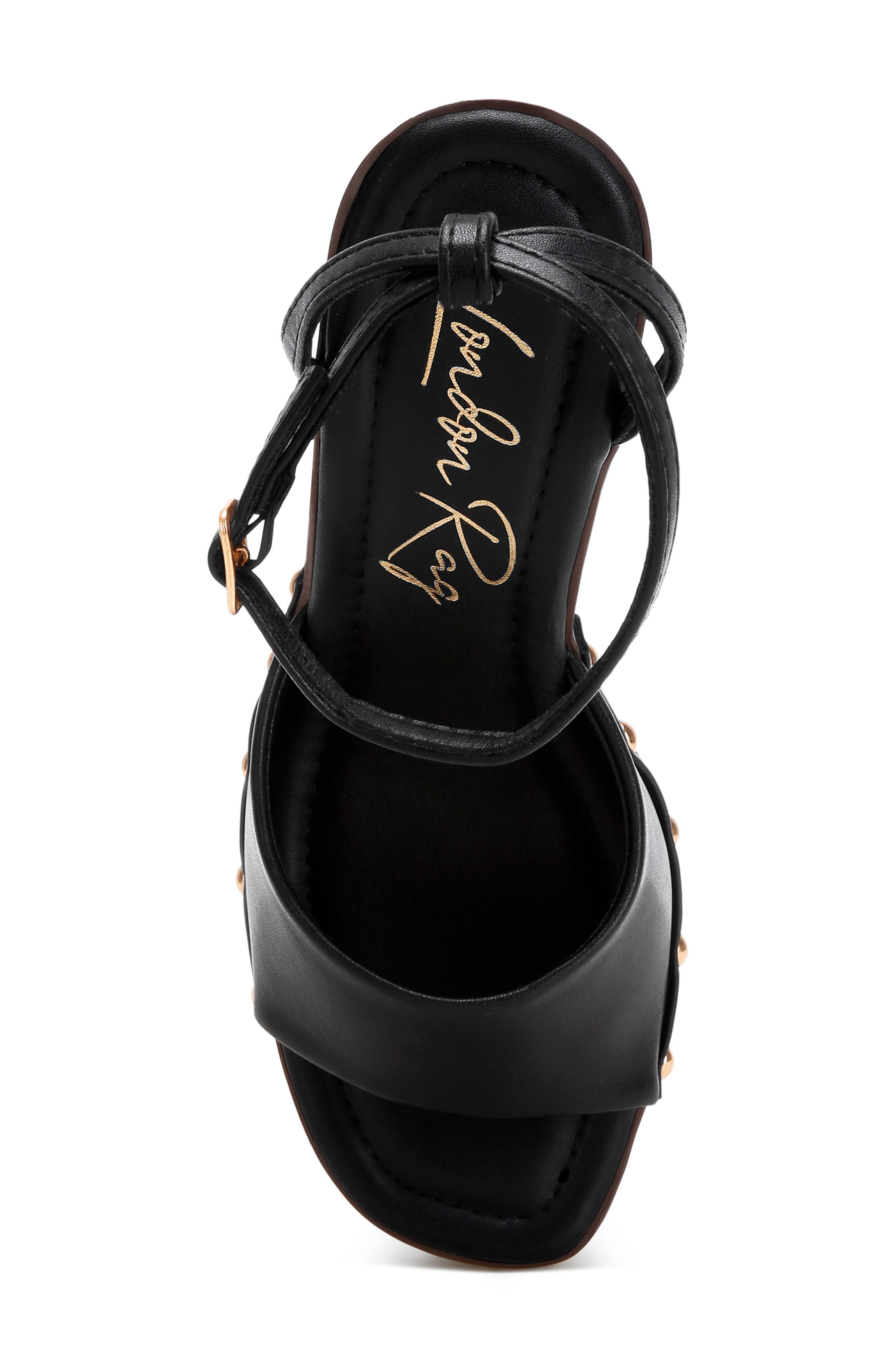 LONDON RAG Colada Ankle Strap Studded Wedge Sandal, Alternate, color, 