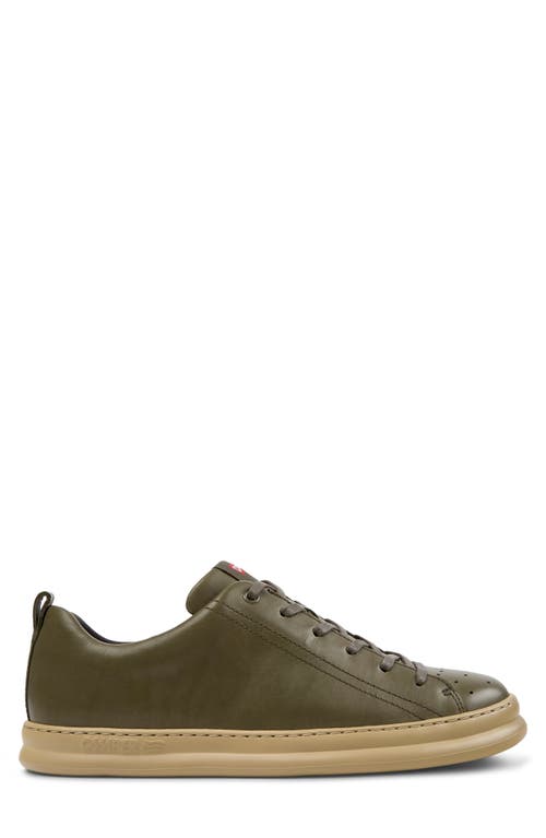 Camper Runner Leather Sneaker In Medium Green