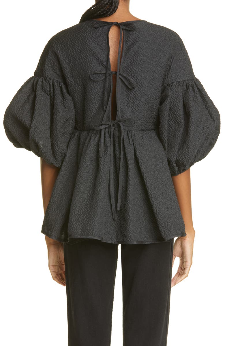 Cecilie Bahnsen Jerry Puff Sleeve Babydoll Cloqué Top, Alternate, color, 