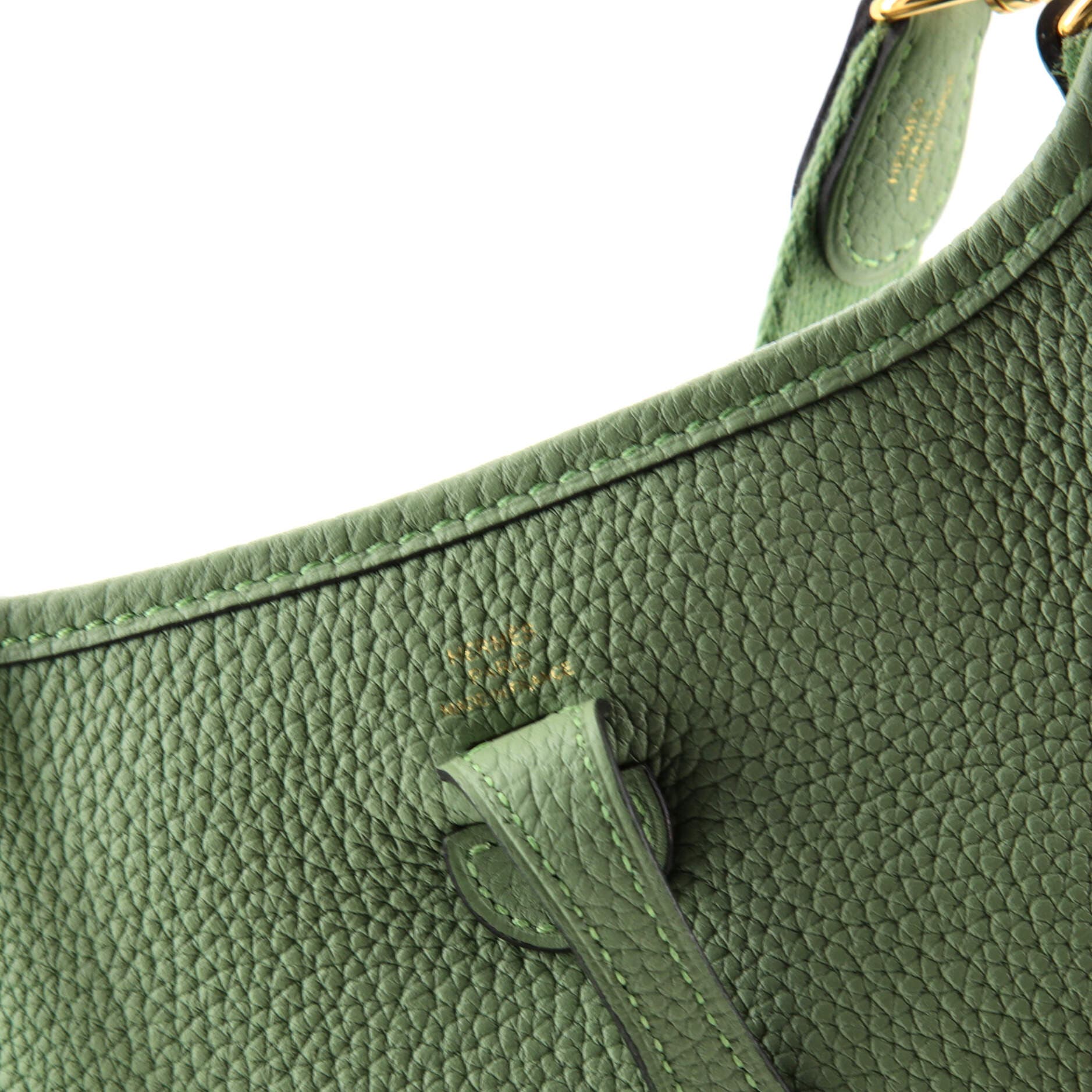 Pre-Owned Hermes Evelyne Bag Gen III Clemence TPM, Alternate, color, Vert Criquet