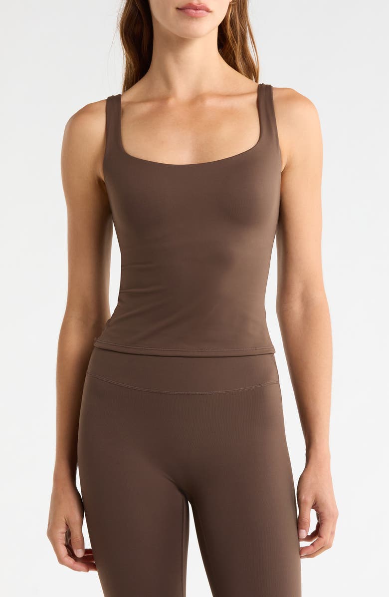 NikeSKIMS Matte Square Neck Tank, Main, color, Nskm Dark Sepia
