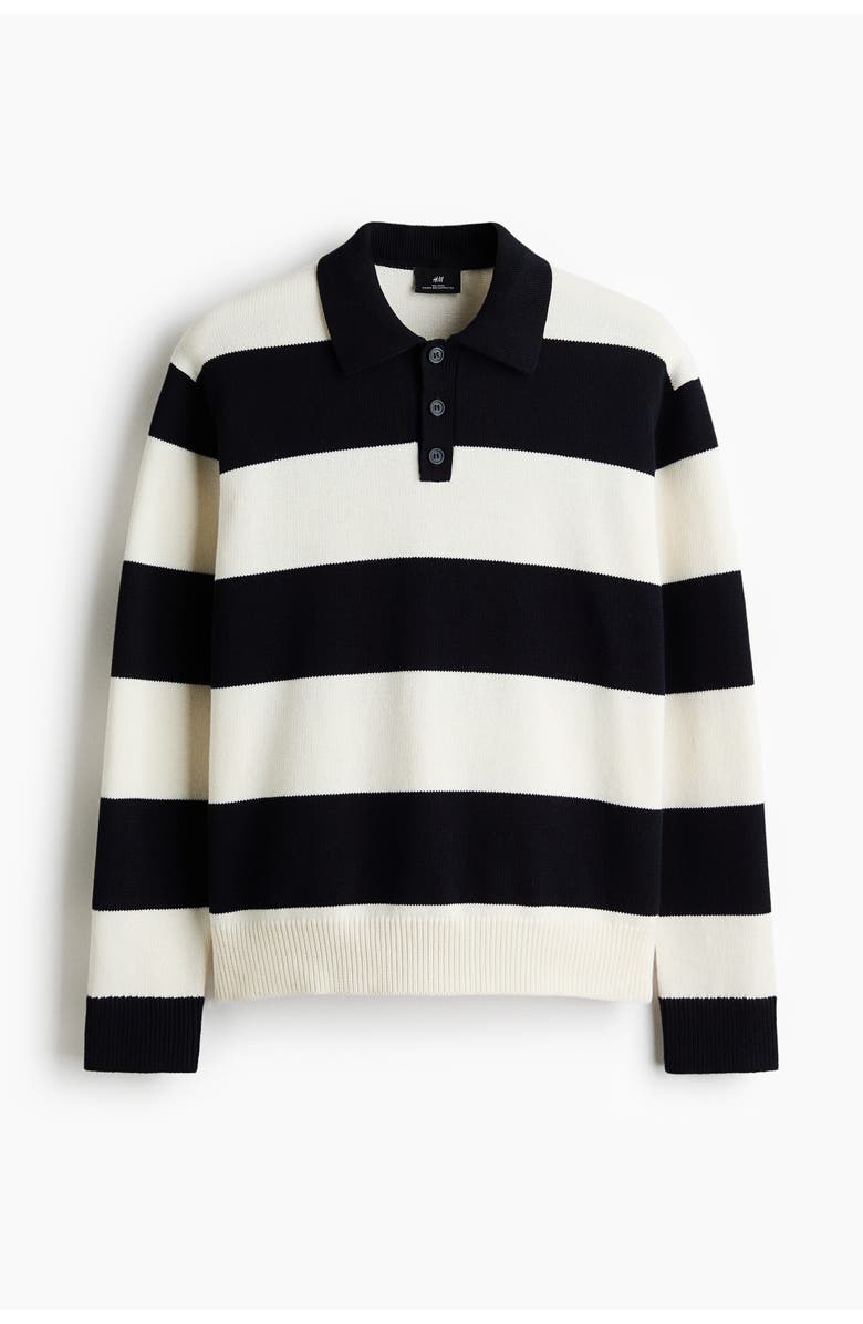 H&M Relaxed Fit Polo Shirt, Alternate, color, Dark Blue/Striped