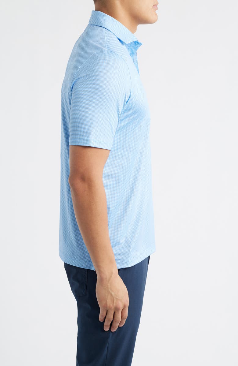 Johnston & Murphy XC+<sup>™</sup> Ace Micropattern Performance Golf Polo, Alternate, color, Light Blue/ White Gingham
