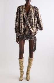 Isabel Marant Dilja Surplice Neck Silk Minidress