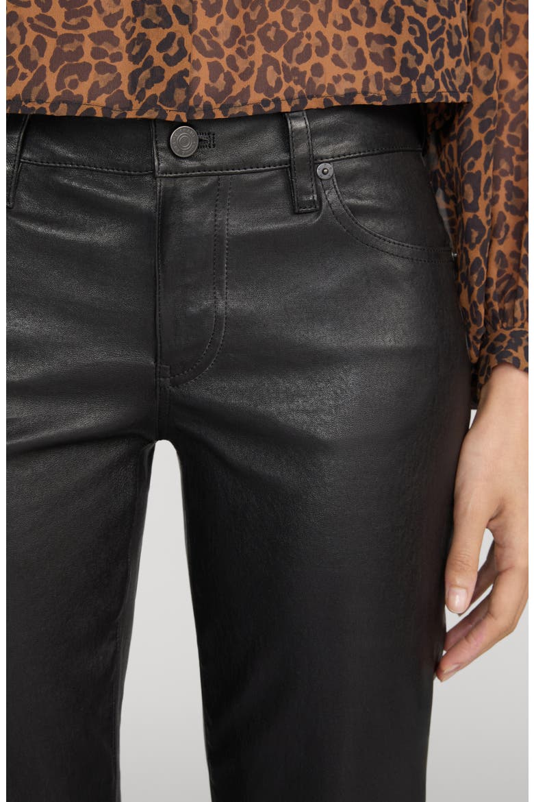 The Cigarette Leather Straight Leg Pants, Alternate, color, BLACK