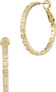 SAVVY CIE JEWELS 14K Gold Plated Bezel Cubic Zirconia Hoop Earrings