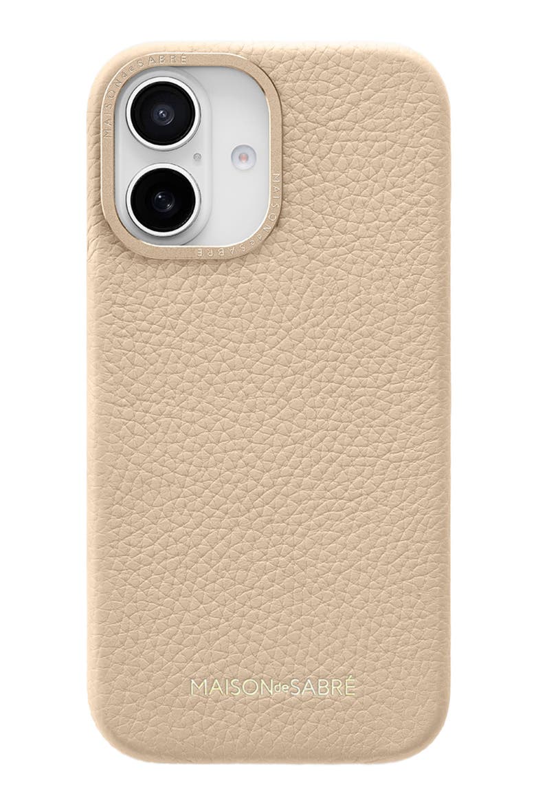 Leather Phone Case iPhone 16, Main, color, Saharan Nude