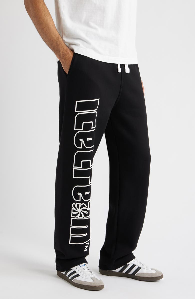 ICECREAM Vertical Logo Cotton French Terry Graphic Sweatpants, Alternate, color, Black