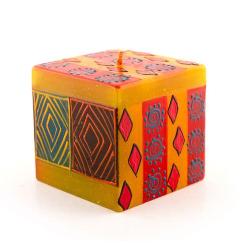 Desert Rose Painted Cube Candle