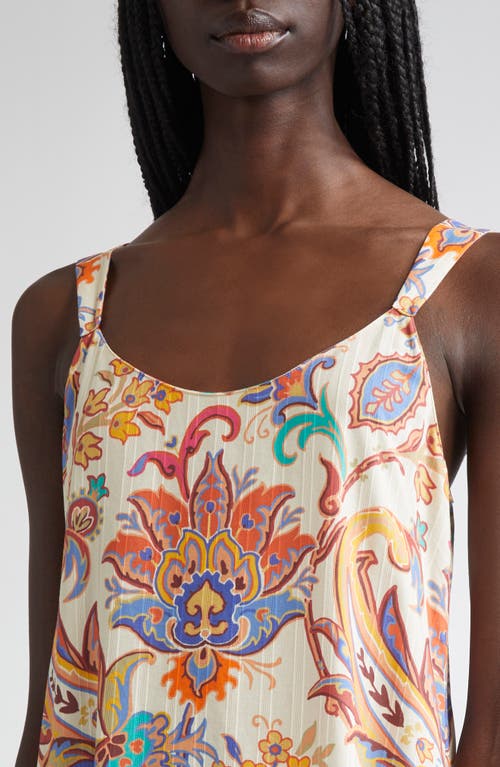 Etro Paisley Print Cotton Maxi Dress In Pink