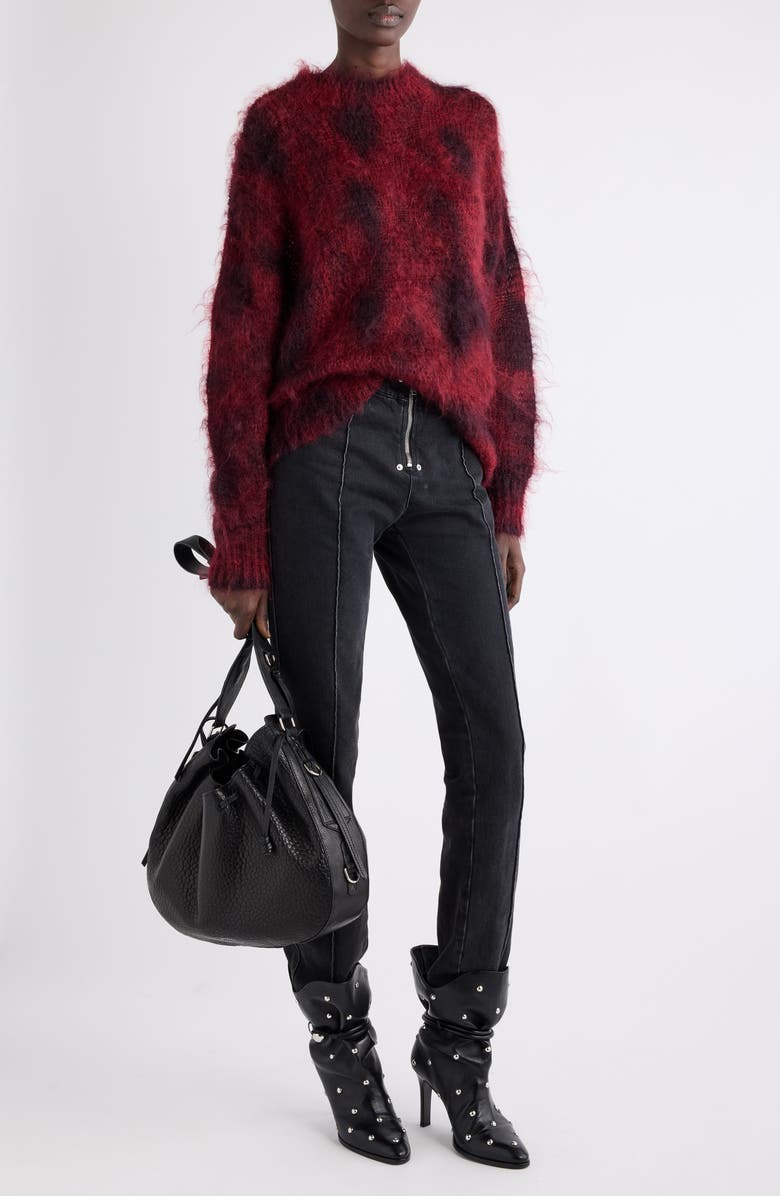 Isabel Marant Myriam Kid Mohair & Wool Sweater, Alternate, color, Deep Red