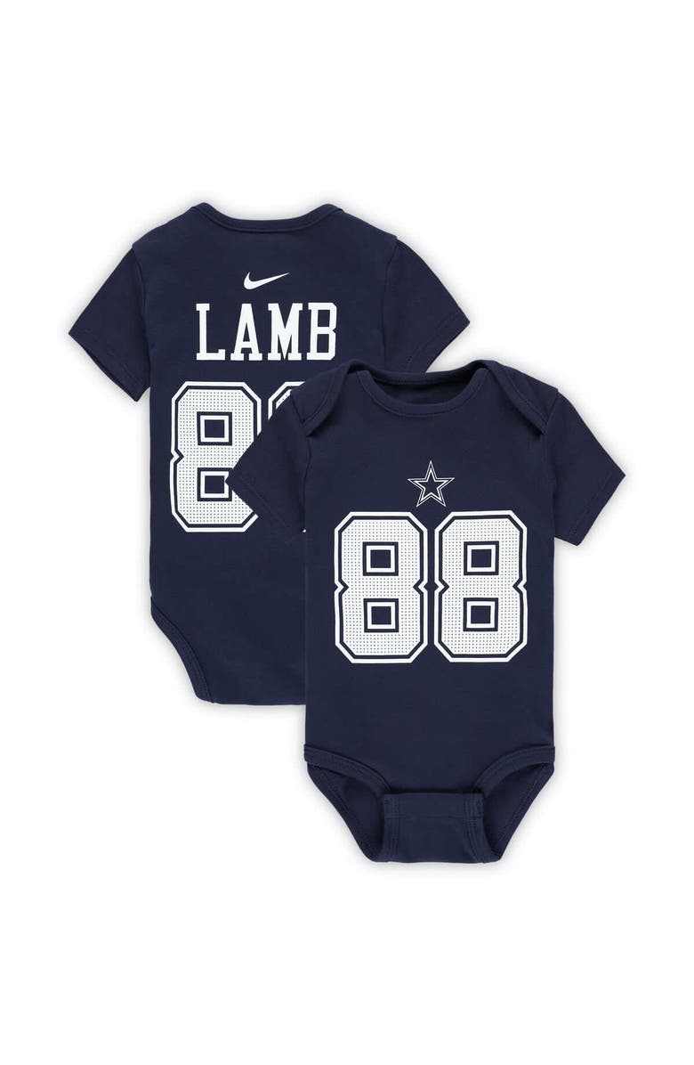Nike Newborn & Infant Nike CeeDee Lamb Navy Dallas Cowboys Player Name & Number Bodysuit, Main, color, Navy