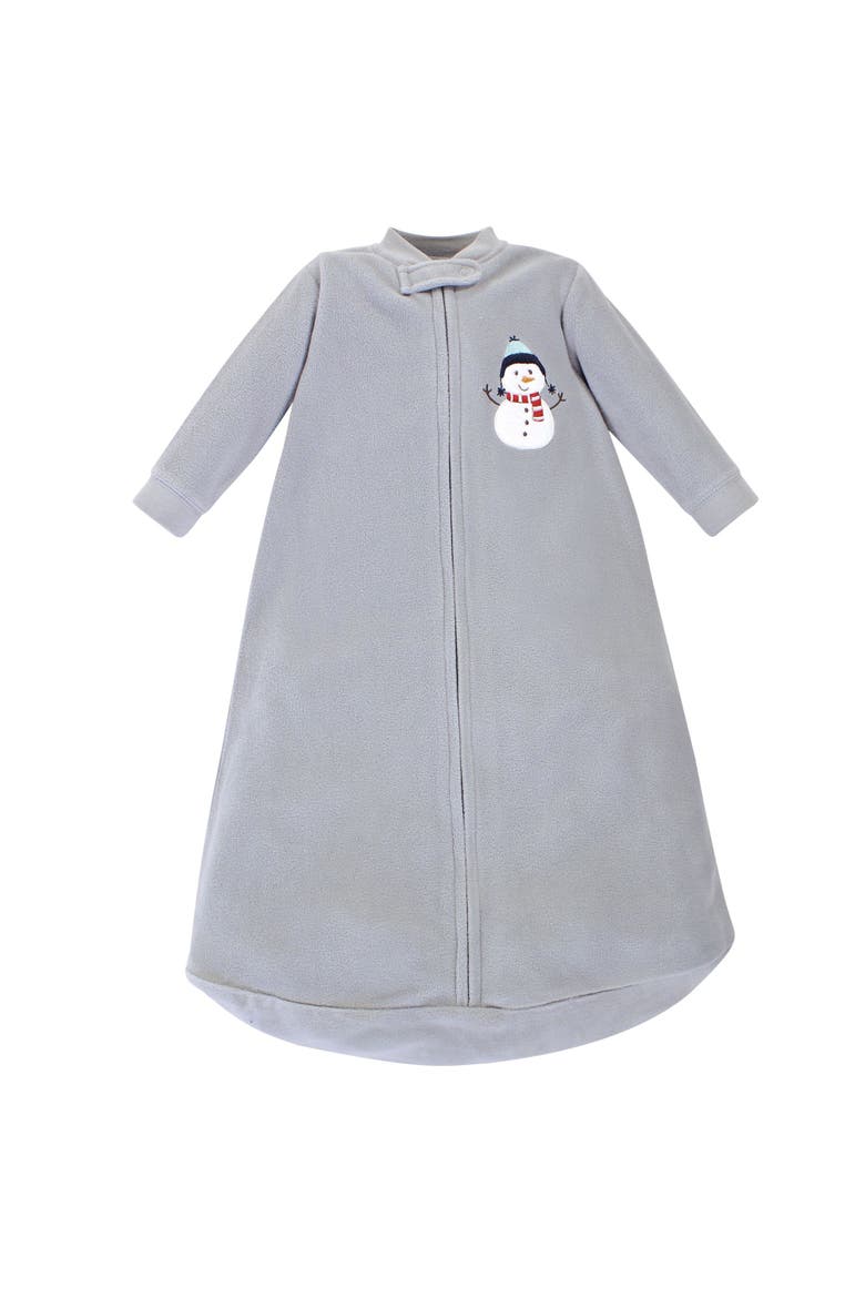 Long Sleeve Fleece Sleeping Bag, Alternate, color, Navy Snowman