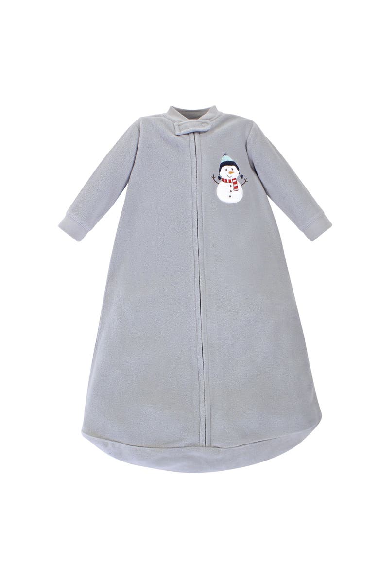 Hudson Baby Long Sleeve Fleece Sleeping Bag, Alternate, color, Navy Snowman