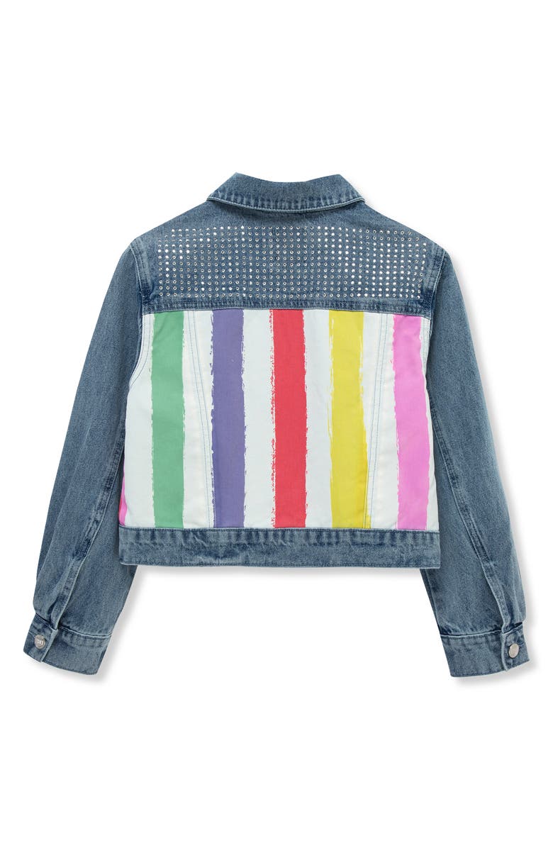 Truce Kids' Studs & Stripes Denim Jacket, Alternate, color, Denim