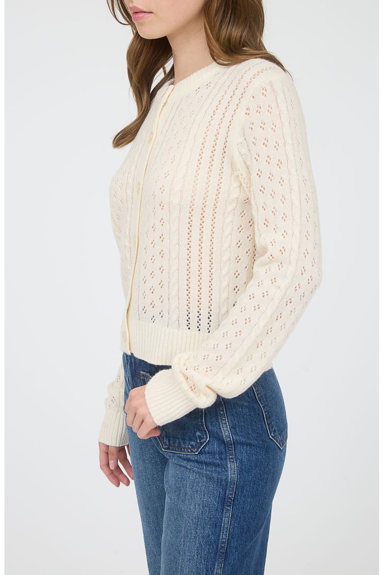 Pointelle Cardigan, Alternate, color, CREAM