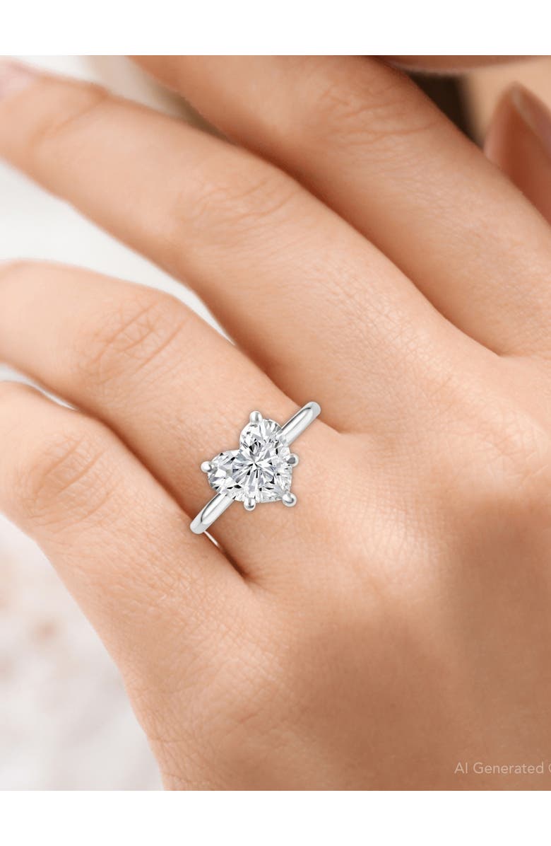 Bliss Diamond Certified 5Ct Heart Shape Solitaire Diamond Engagement Ring Gold Lab Grown, Alternate, color, 