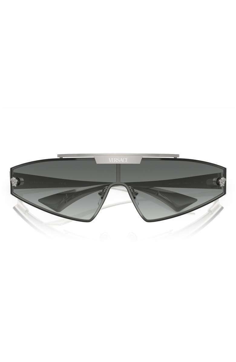 Versace Medusa Horizon 144mm Shield Sunglasses, Alternate, color, Silver