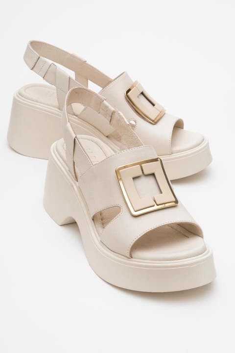 Lucia Leather Buckle Platform Sandal