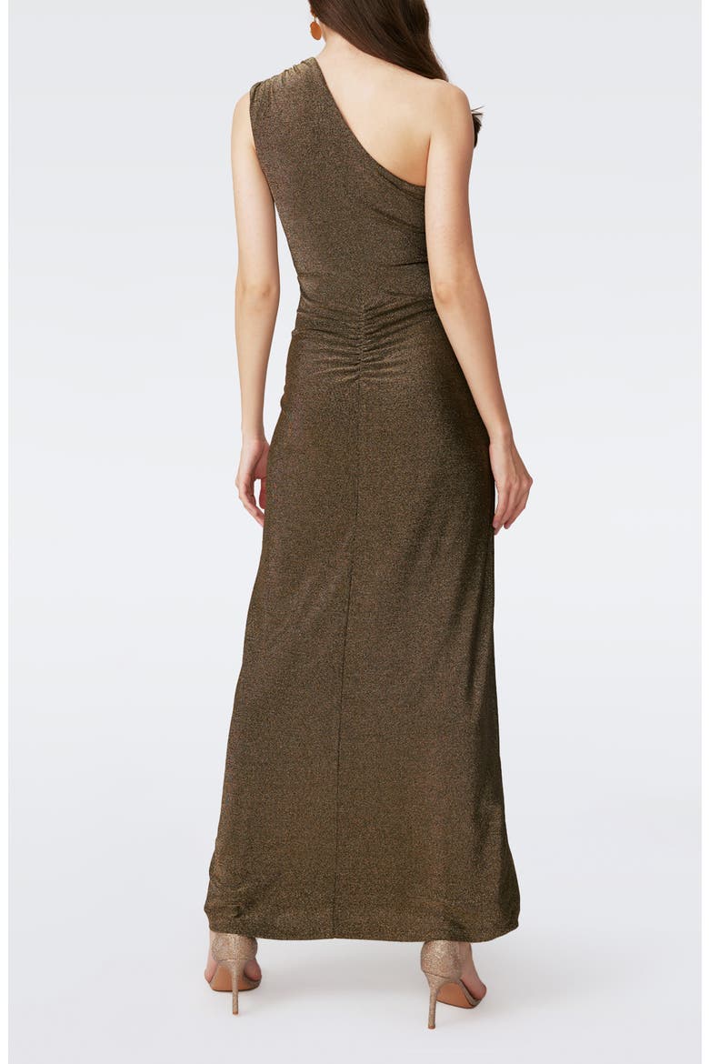 Rafael One Shoulder Gown, Alternate, color, GOLDEN BROWN