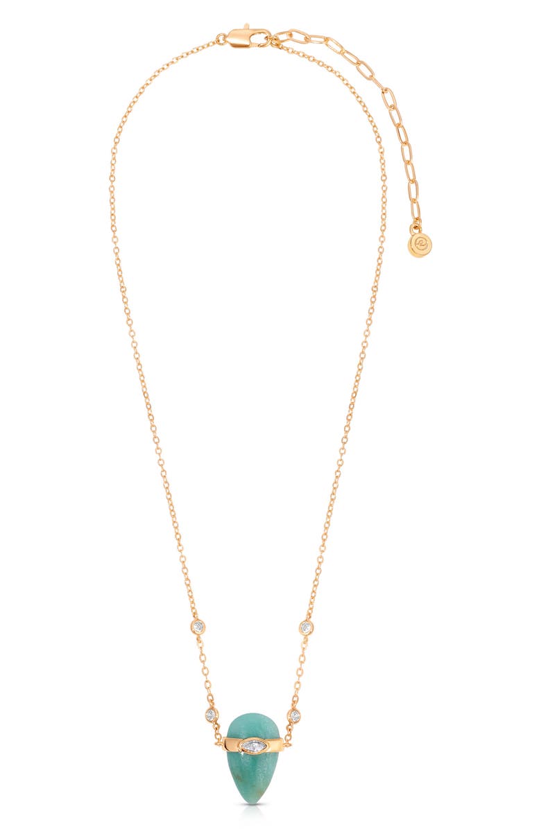 Ettika Turquoise & Cubic Zirconia Solstice Necklace, Alternate, color, Turquoise