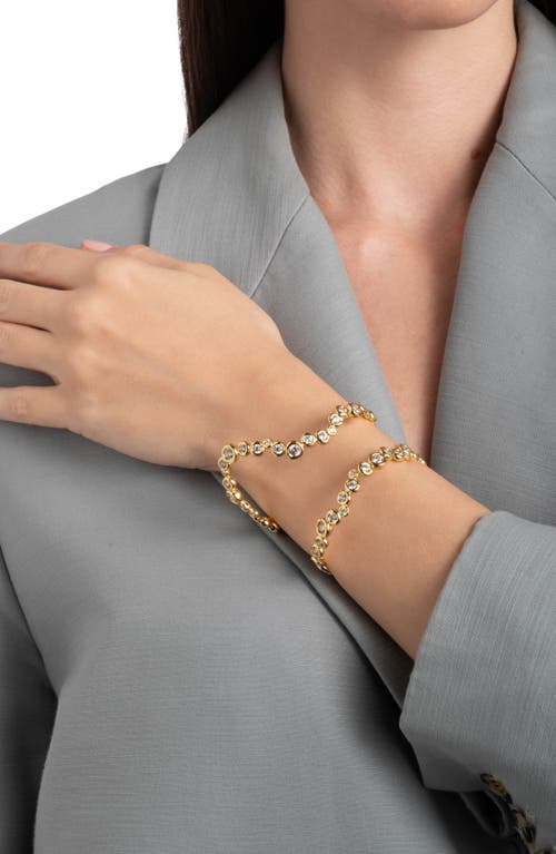 Alexis Bittar Asterales Cubic Zirconia Open Wave Cuff Bracelet In 14k Gold Plated In Stones